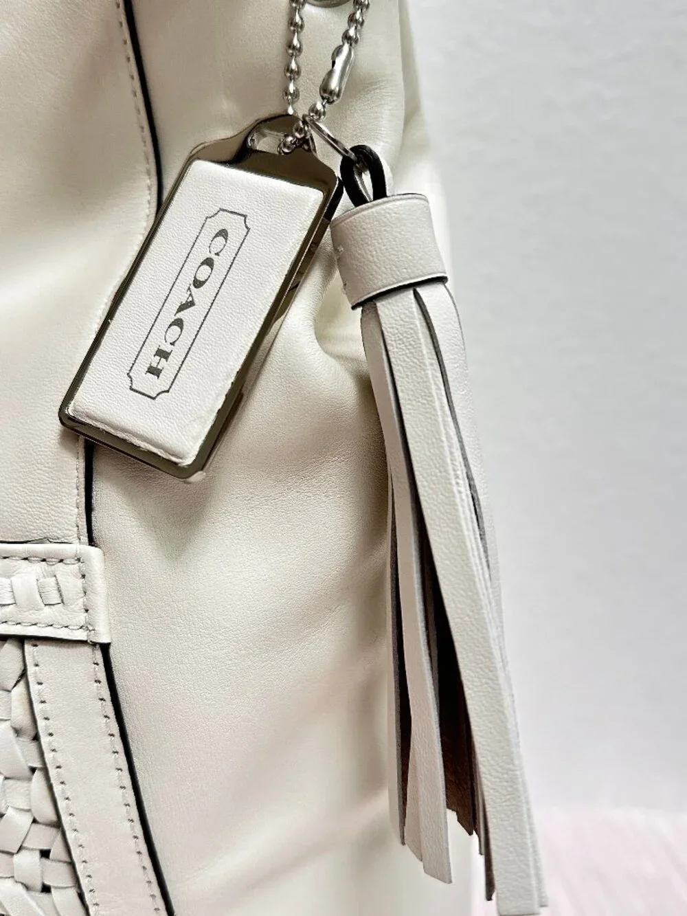 COACH Park Woven Hobo F23931 in Parchment Leather - MSRP $598 in EUC